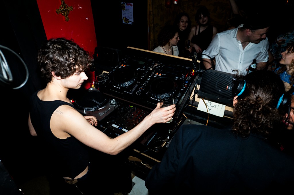 DJ booth with Allen & Heath mixer and Pioneer decks